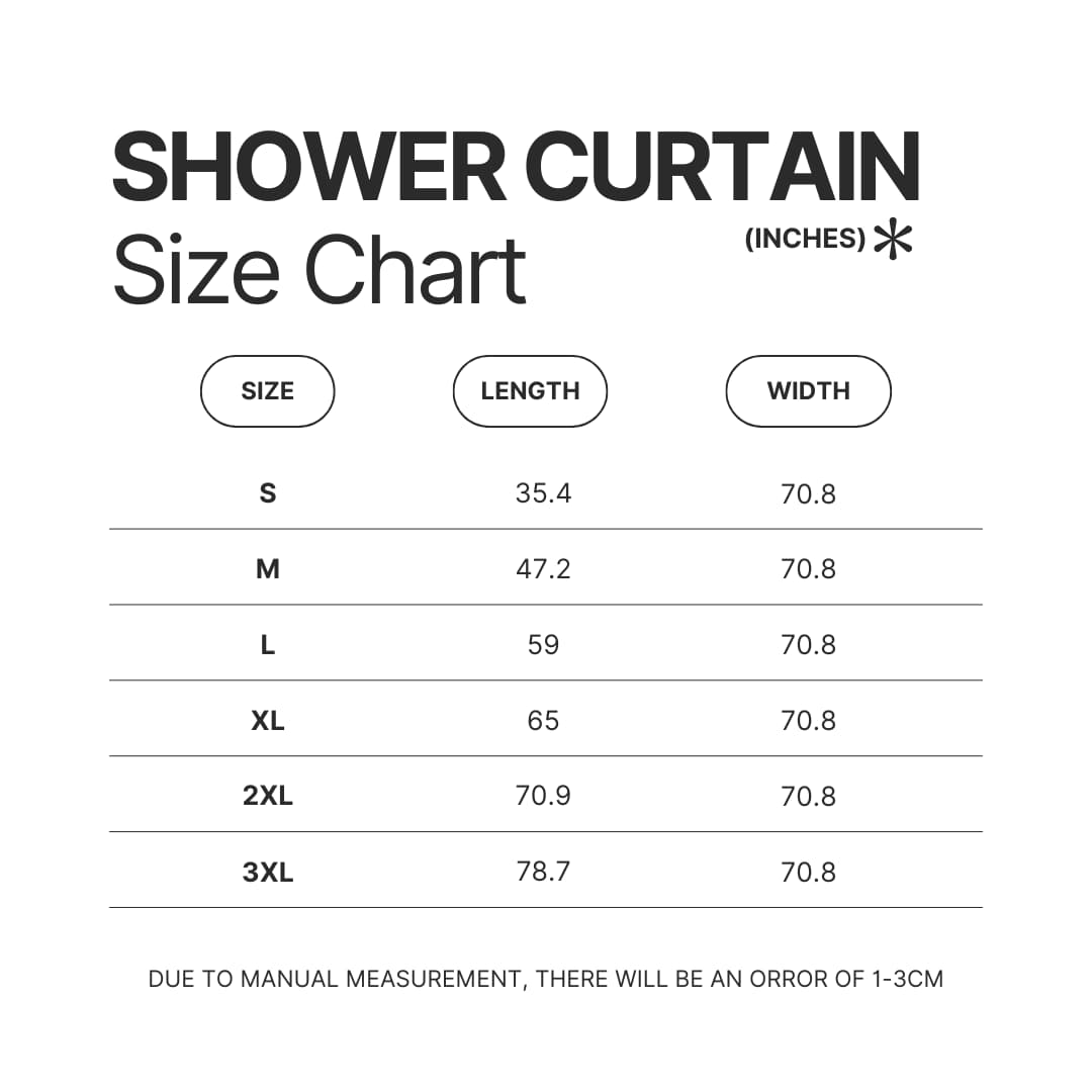 Shower Curtain Size Chart - Shih Tzu Merch